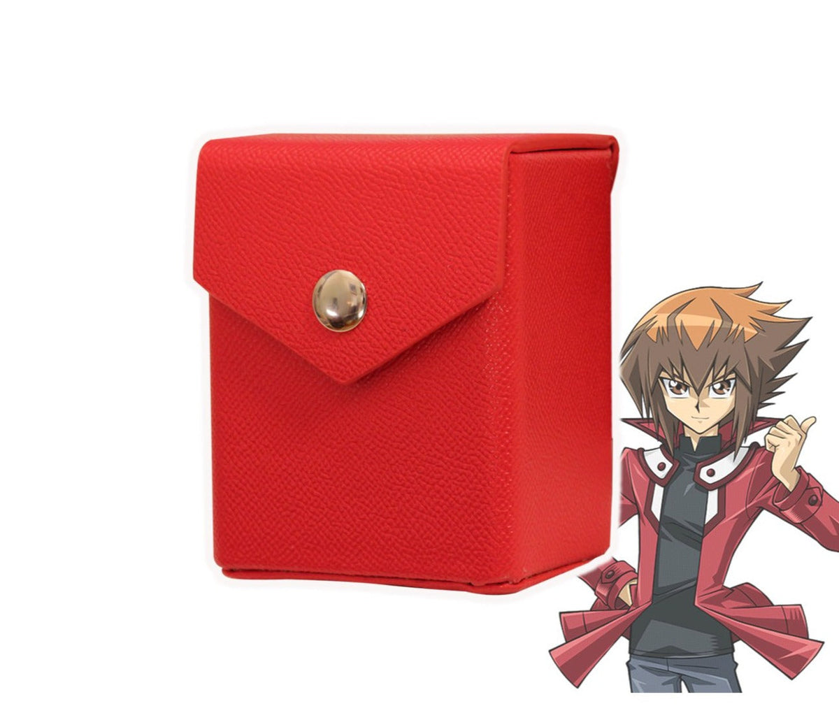 Red Mach 2 Deck Box - Hard Shell - Textured Vegan Leather