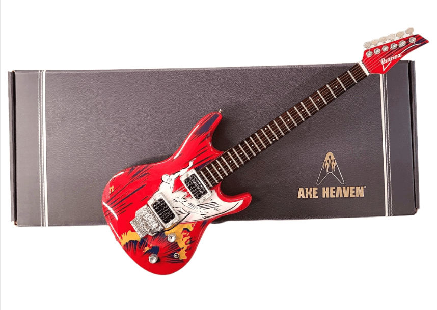 Réplique miniature de la guitare Joe Satriani Silver Surfer