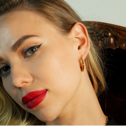 KAMIRA Gold: Asymmetrical Geometric Hoop Earrings