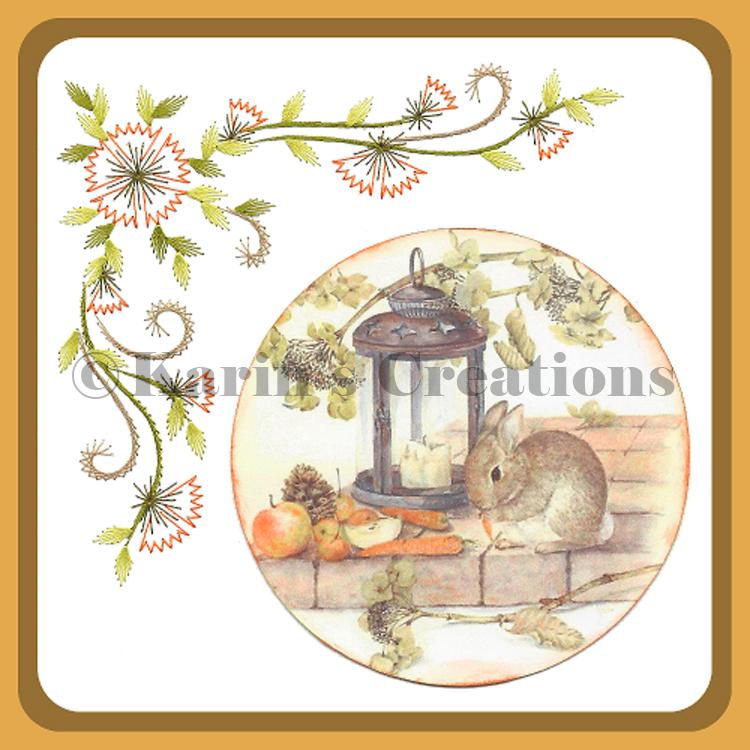 Motif de Broderie KC - Coin Fleur Balayé Élégance