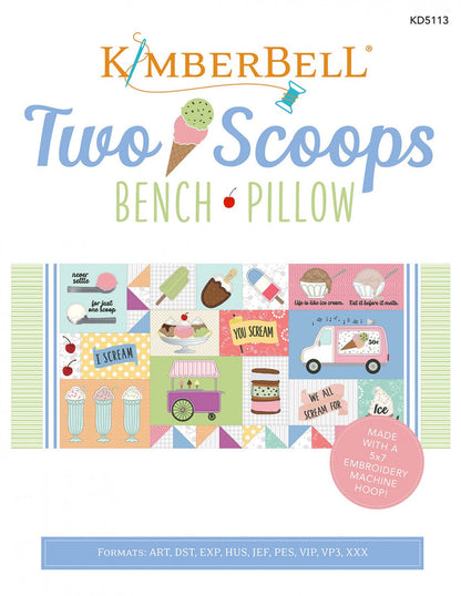 Kimberbell Two Scoops - Tissu et CD de broderie pour coussin de banc