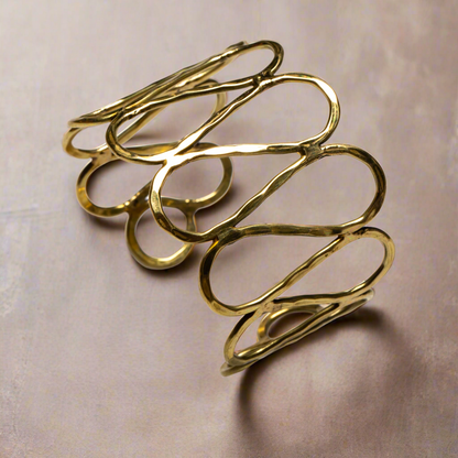 Manchette ouverte en métal – couleur or