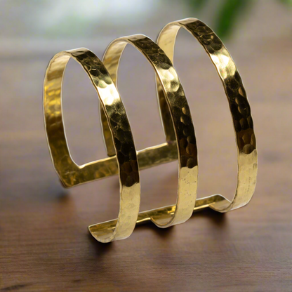 Triple Bar Metal Cuff - Gold Colour