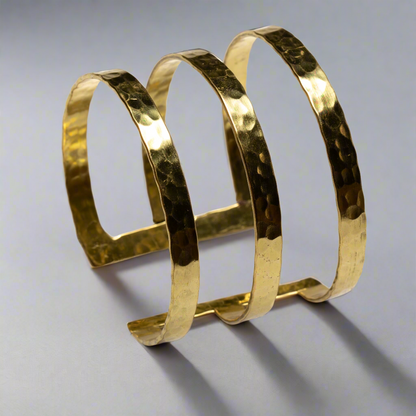 Triple Bar Metal Cuff - Gold Colour