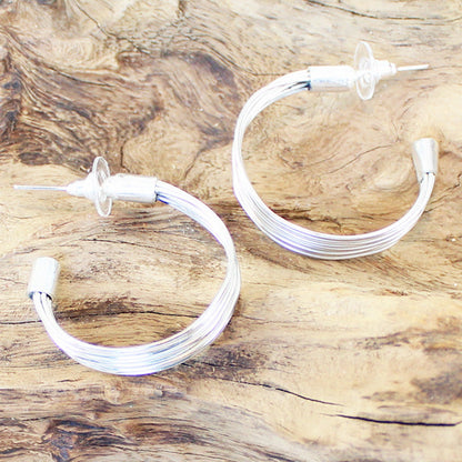 Boucles d'oreilles en métal avec boucle en fil de fer - Couleur argent