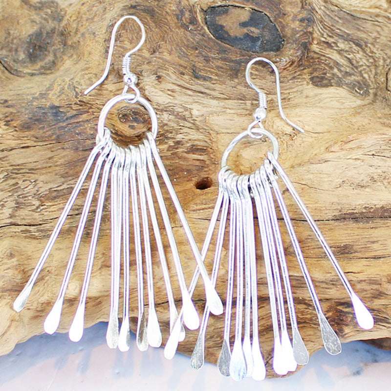 Boucles d'oreilles allumette - Couleur argent