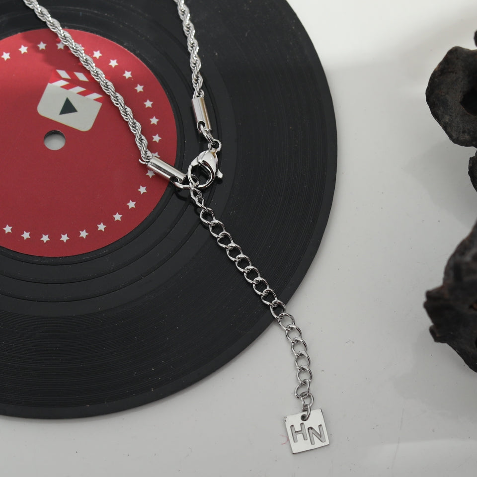 KIRA: Rope Chain Silver Necklace 20 Inches
