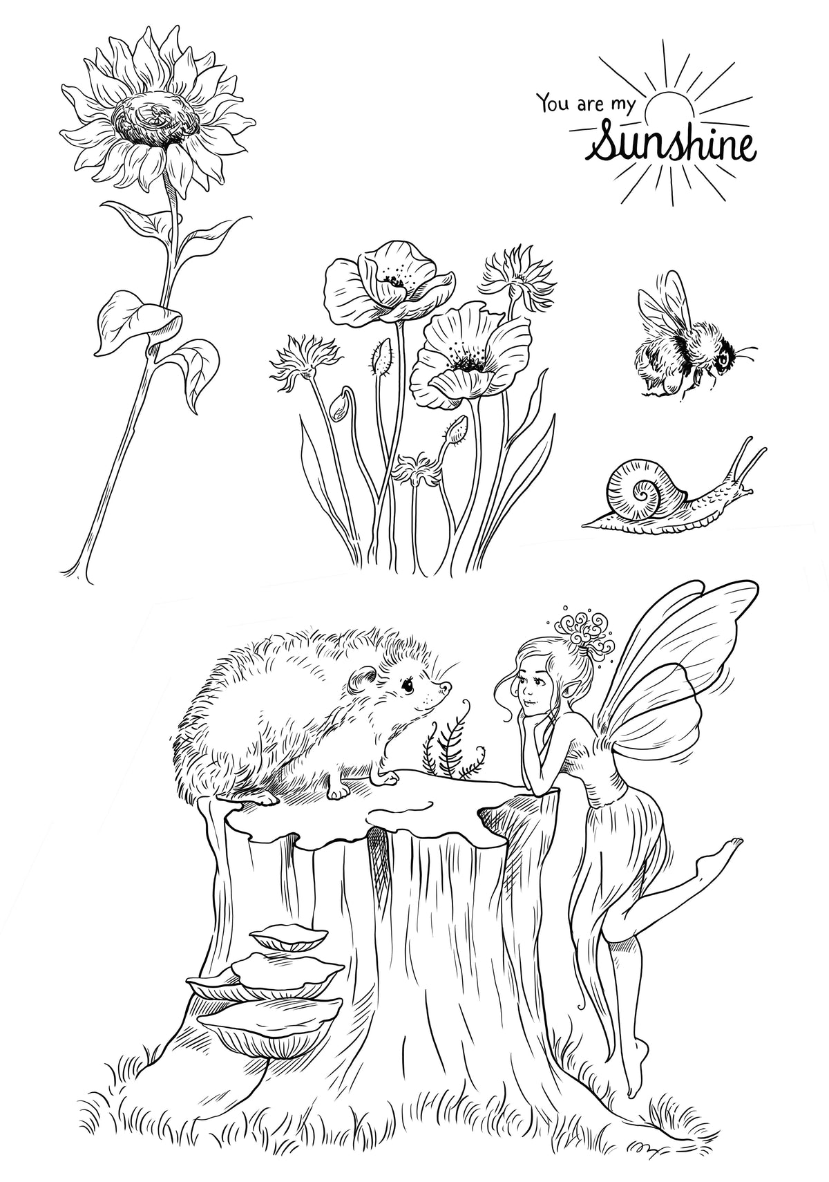 Katkin Krafts Summer Fairy Set de Timbres Transparents 6 po x 8 po