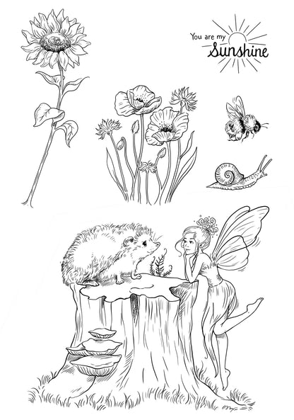 Katkin Krafts Summer Fairy Set de Timbres Transparents 6 po x 8 po