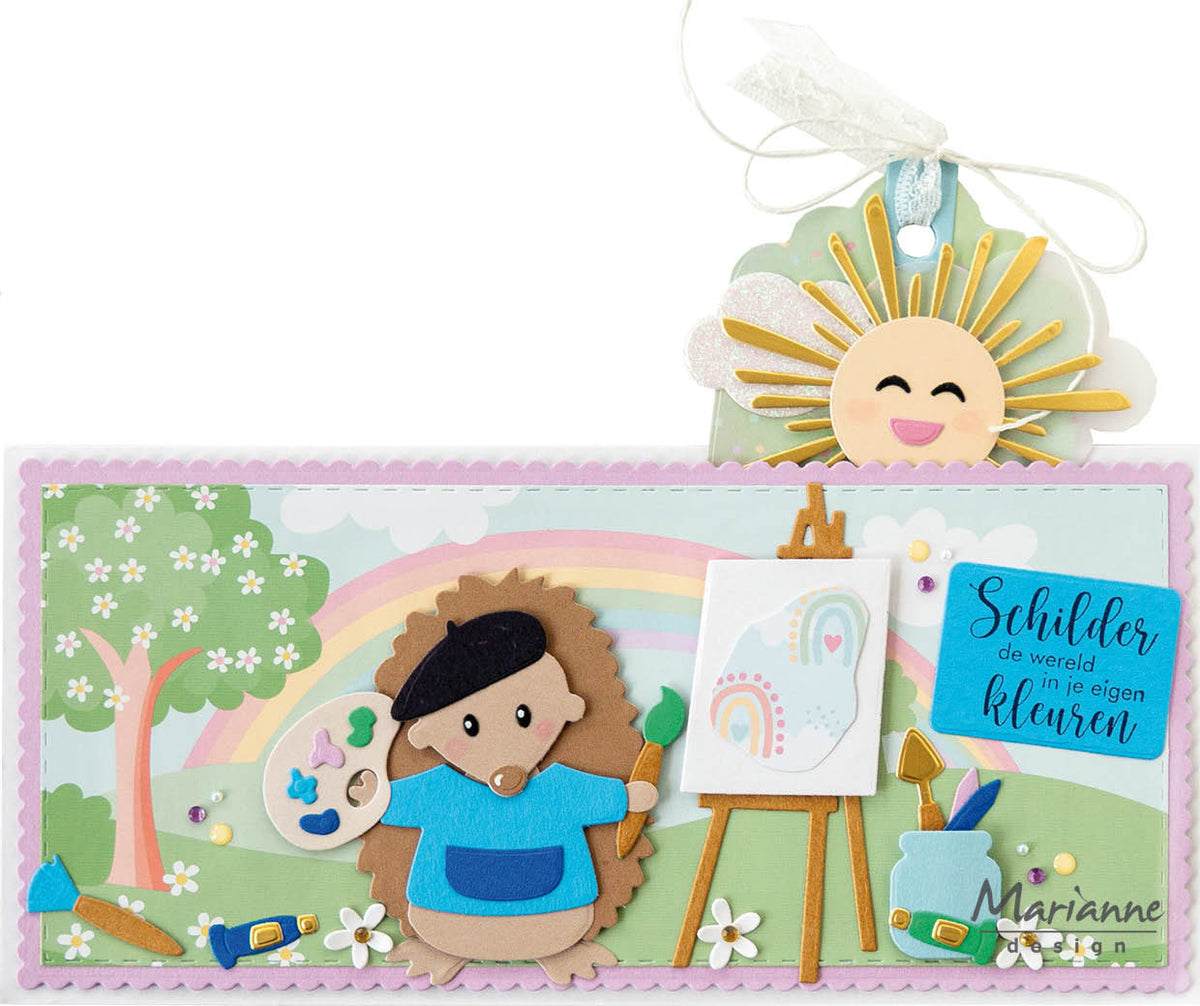 Marianne Design Feuille de découpage A4 - Fonds arc-en-ciel pastel Eline
