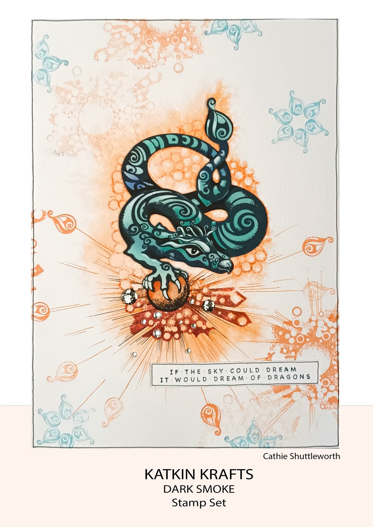 Katkin Krafts Dark Smoke 6 in x 8 in Clear Stamp Set