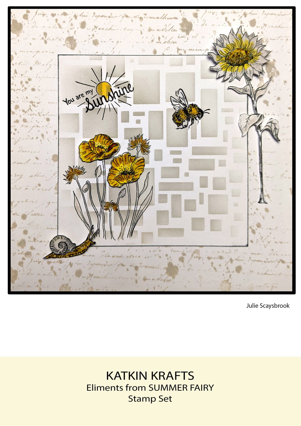 Katkin Krafts Summer Fairy Set de Timbres Transparents 6 po x 8 po
