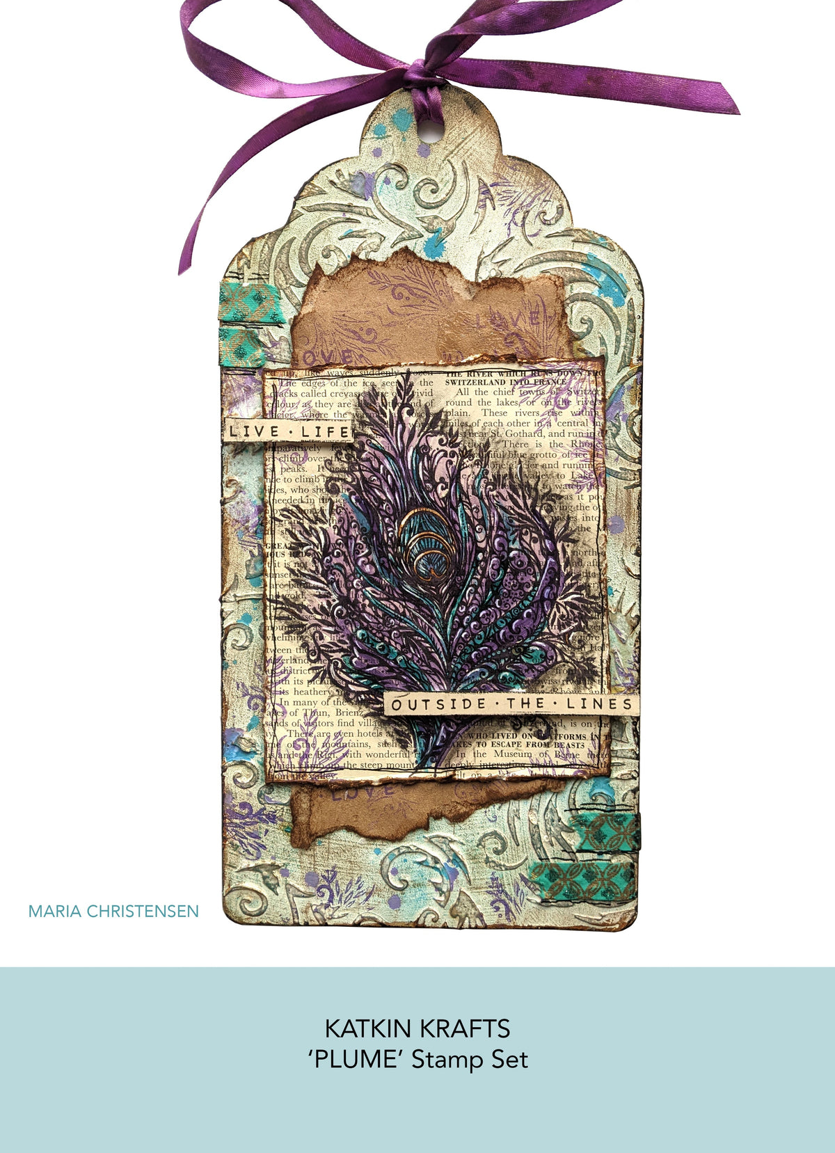 Katkin Krafts Plume 6 in x 8 in Clear Stamp Set
