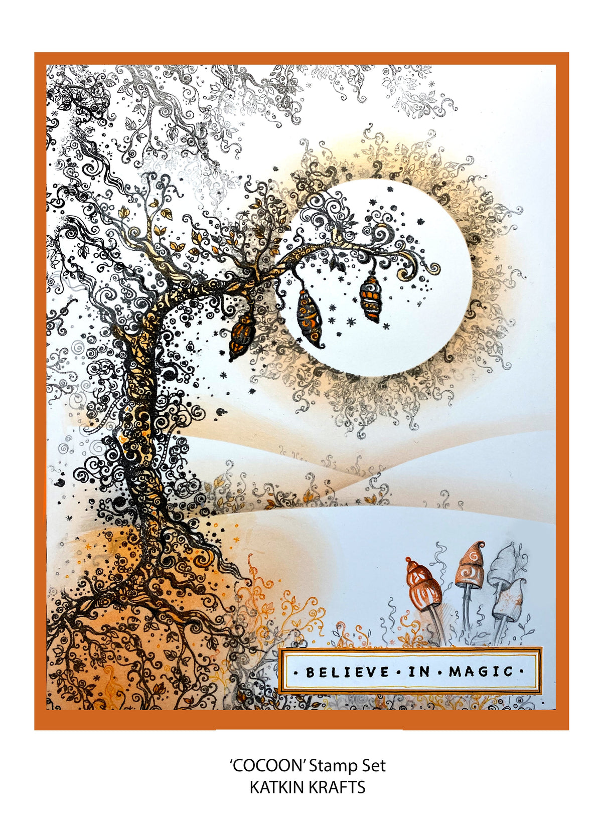 Katkin Krafts Cocoon 6 in x 8 in Clear Stamp Set