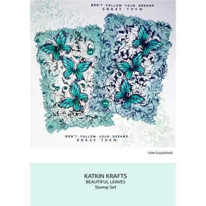 Tampons transparents Katkin Krafts Beautiful Leaves 6 po x 8 po