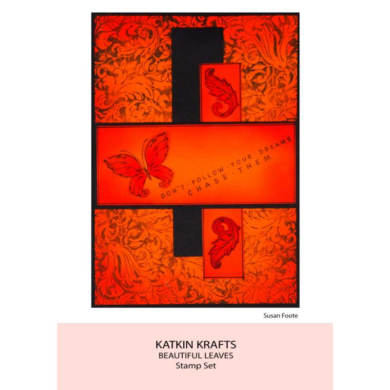 Tampons transparents Katkin Krafts Beautiful Leaves 6 po x 8 po