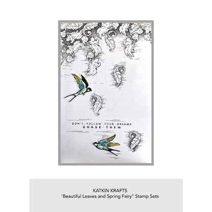 Tampons transparents Katkin Krafts Beautiful Leaves 6 po x 8 po
