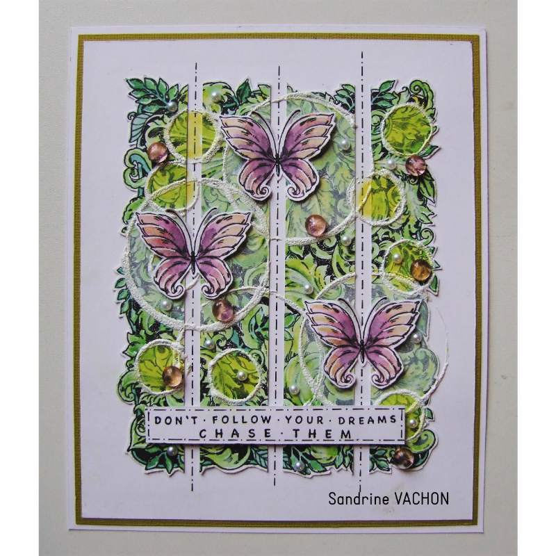Tampons transparents Katkin Krafts Beautiful Leaves 6 po x 8 po