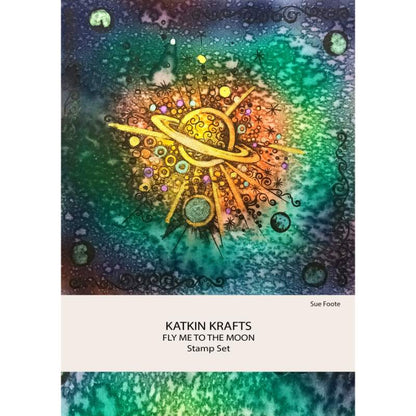 Katkin Krafts Fly Me To The Moon Jeu de tampons transparents 6 po x 8 po