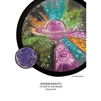 Katkin Krafts Fly Me To The Moon Jeu de tampons transparents 6 po x 8 po