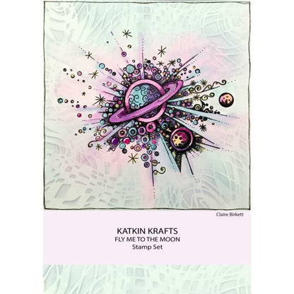 Katkin Krafts Fly Me To The Moon Jeu de tampons transparents 6 po x 8 po