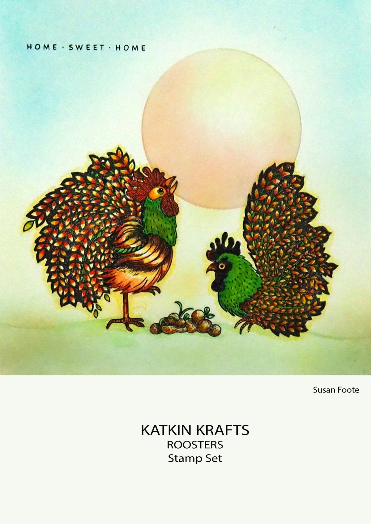 Katkin Krafts Le Coq, lot de tampons transparents 6 po x 8 po