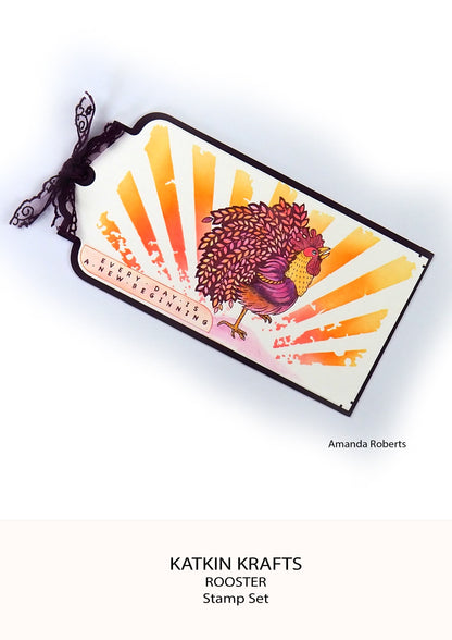 Katkin Krafts Le Coq, lot de tampons transparents 6 po x 8 po