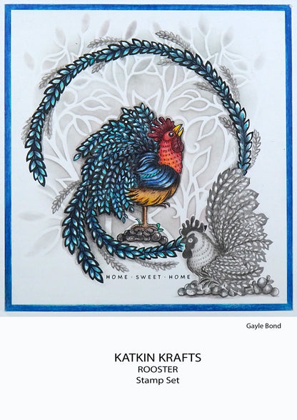 Katkin Krafts Le Coq, lot de tampons transparents 6 po x 8 po