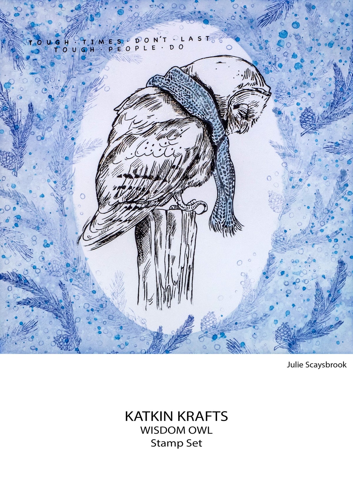 Katkin Krafts Chouette Sage 6 po x 8 po Ensemble de Tampons Transparents