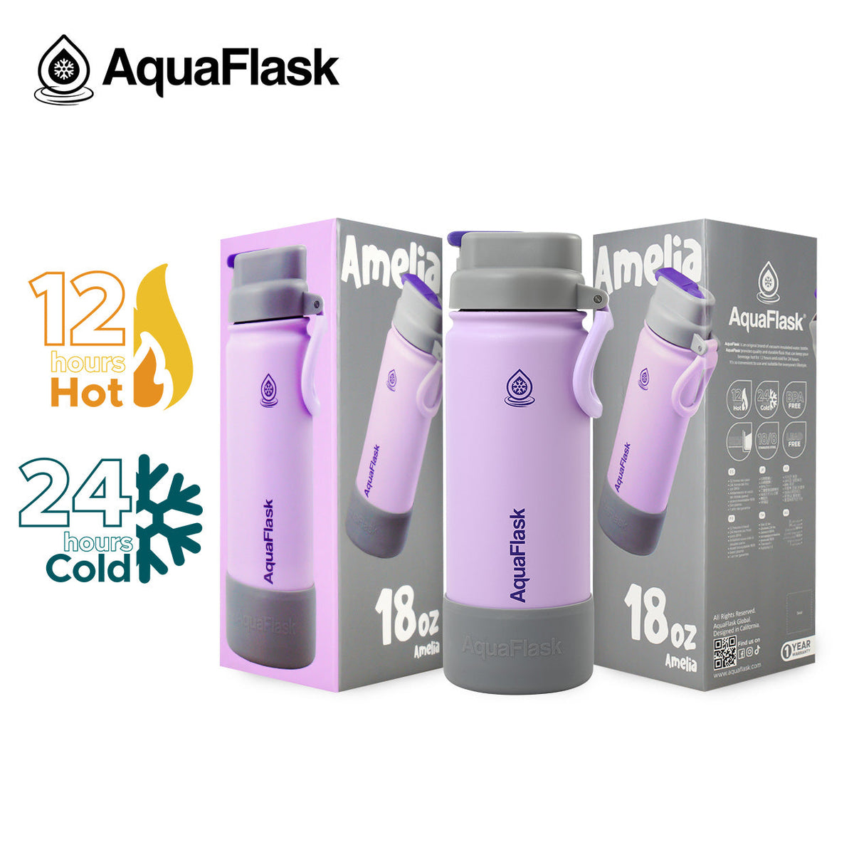 Bouteilles d'eau AquaFlask Kids FlipSip 532 ml (18 oz)