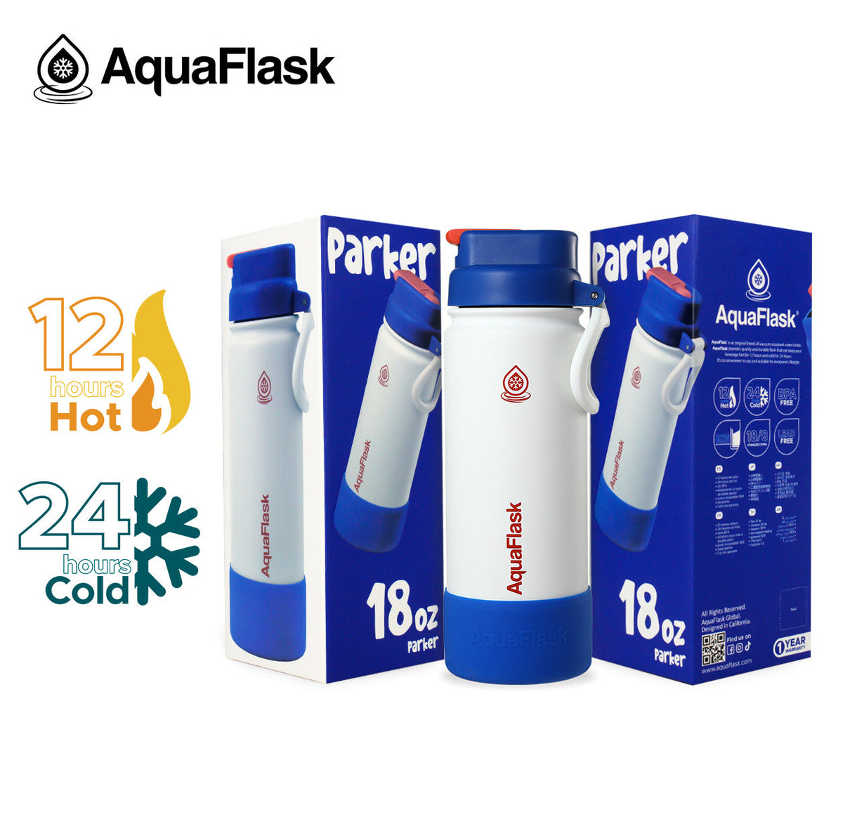 Bouteilles d'eau AquaFlask Kids FlipSip 532 ml (18 oz)