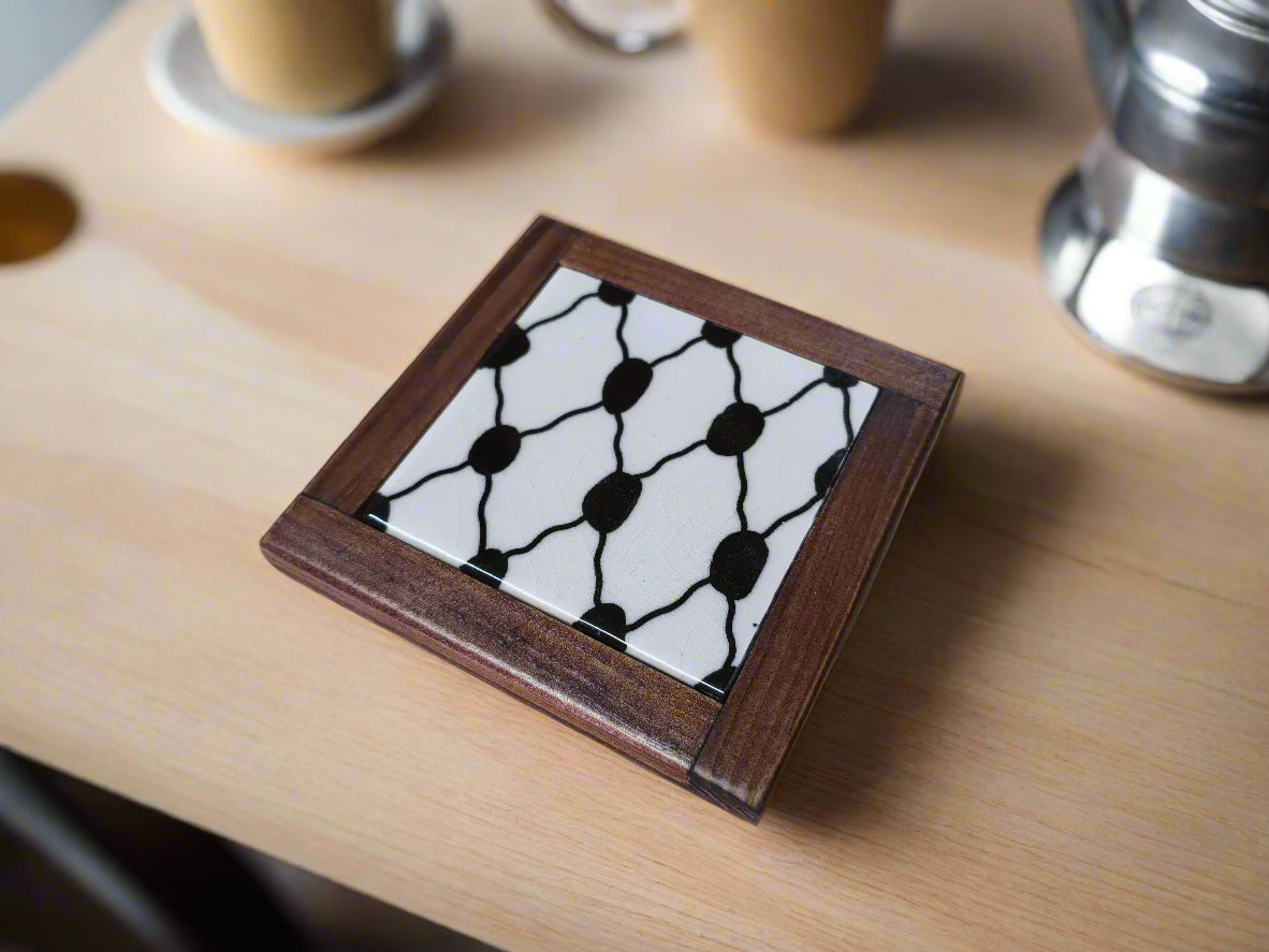 Coaster Handmade Palestine Ceramic Heat-Resistant for Coffee, Tea