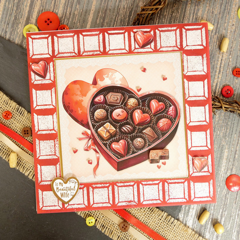 Pour l'amour des masques - Cadre et arrière-plan en chocolat sucré