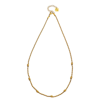 LEMOGES Gold: Beaded Rope Chain Necklace