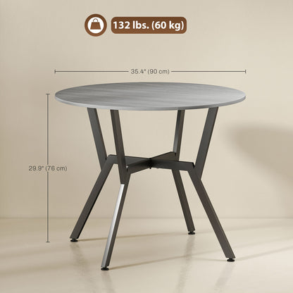 Table de salle à manger ronde Ainsley 35" avec structure en acier - Gris