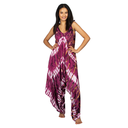 Combishort Tie & Dye Style Hippie Violet