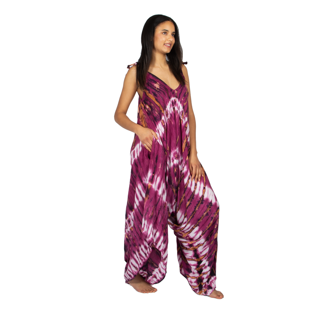 Combishort Tie & Dye Style Hippie Violet