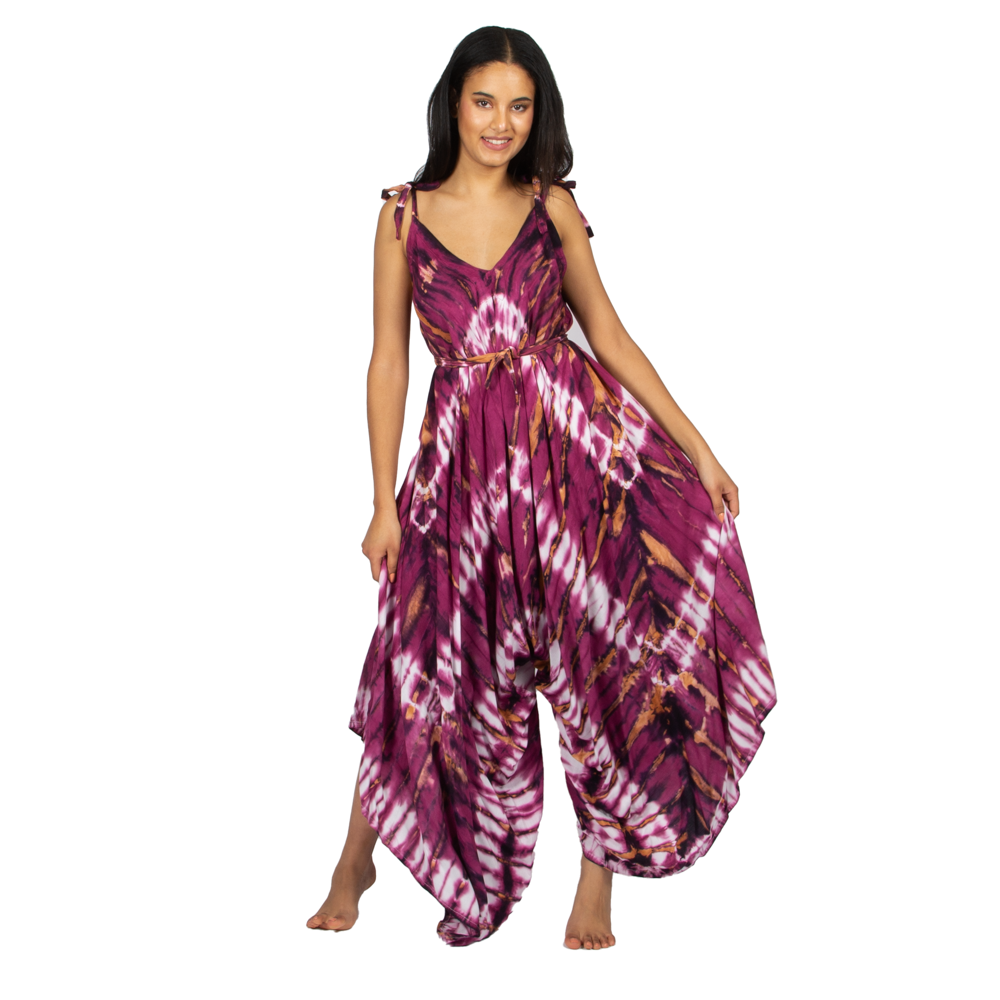 Combishort Tie & Dye Style Hippie Violet