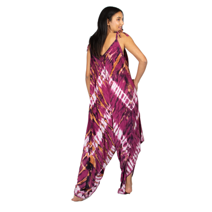 Combishort Tie & Dye Style Hippie Violet