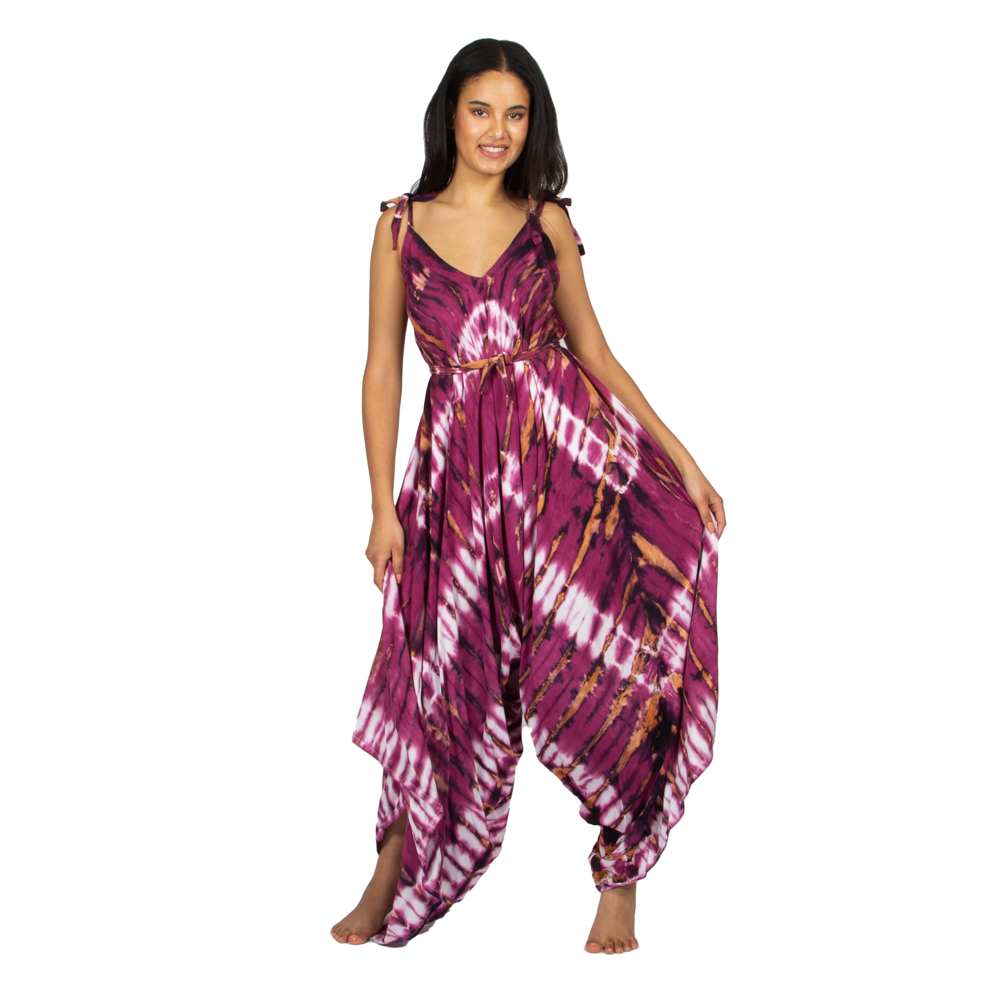 Combishort Tie & Dye Style Hippie Violet