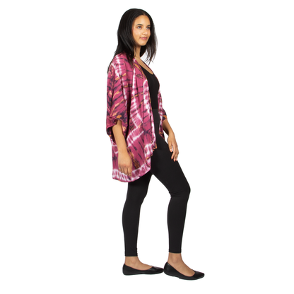 Kimono court tie-dye violet style hippie