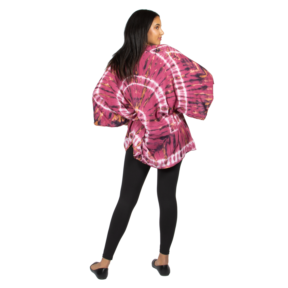 Kimono court tie-dye violet style hippie