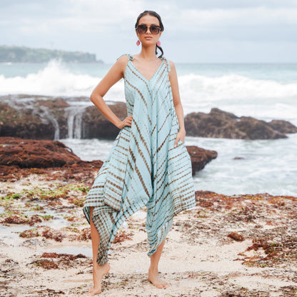 Simple Bone Tie Dye Romper - Mint