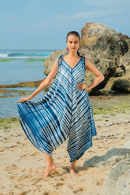 Bone Tie Dye Romper - Navy & White