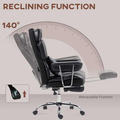 Fauteuil de bureau de direction Matteo avec 6 points de massage - Noir