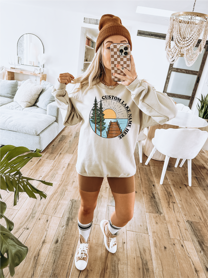 Lake Scene Personalized Sweatshirt | Summer Apparel | Custom Apparel