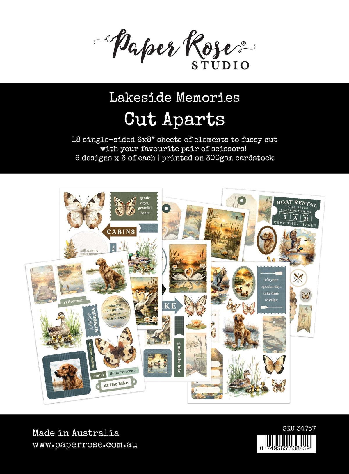 Souvenirs au bord du lac, éléments à découper 34737