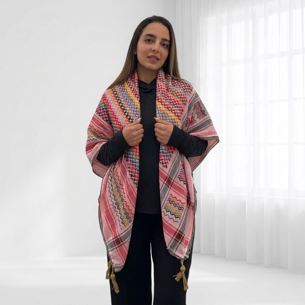 Mawasem Kufiya (Keffiyeh) | Light Pink