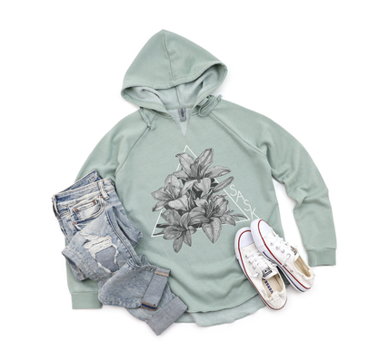 Lily Triangle B/W Premium Women's Bunnyhug | Saskatchewan Clothing