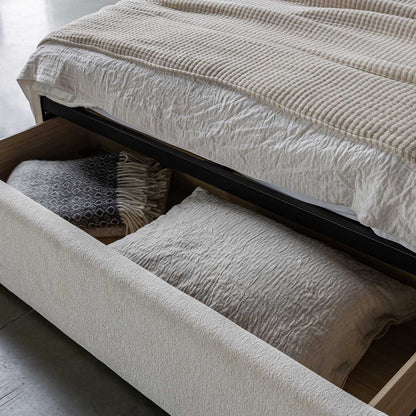 Lit Angie tiroir de rangement moderne – Crème